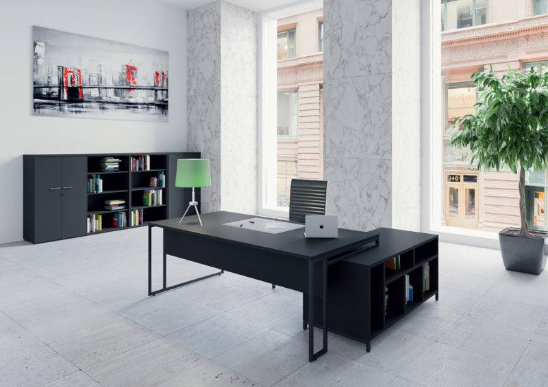 Mobilier de bureau direction bois avec retour et meubles bas pour des solutions personnalisées à NÎMES  