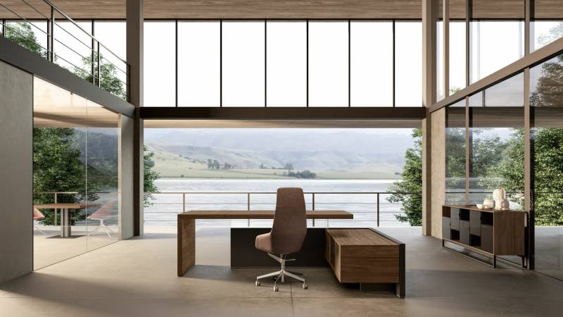 Aménagement de bureau de direction - Bureau direction bois  BOLD58 à Nîmes