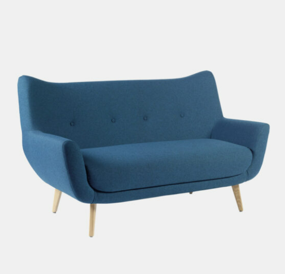 Canapé  2 places pieds bois