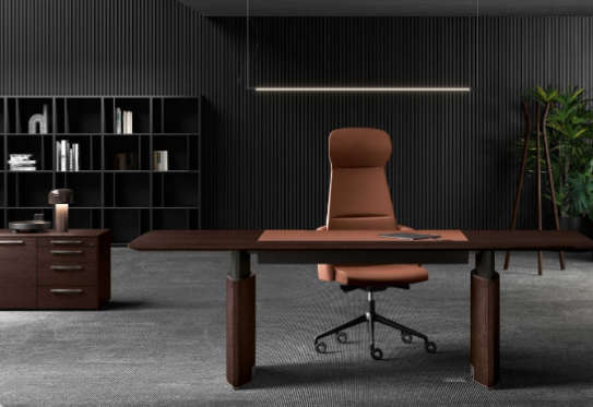 Bureau de Direction bois réglable en hauteur au design contemporain  à Alès dans le GARD